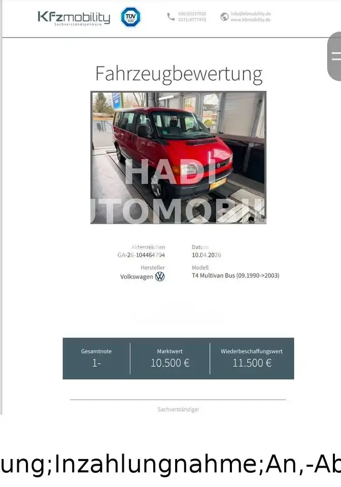 Volkswagen T4 Multivan 1.9/2.Hand/H-Kennz./Wertgutachten, foto 4