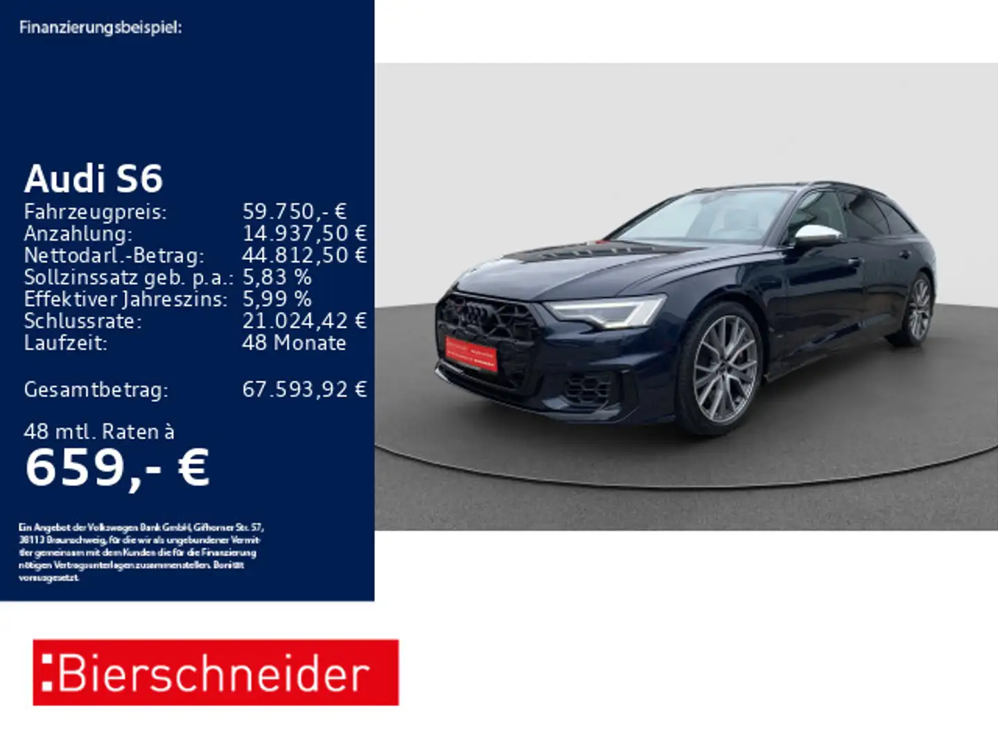 Audi S6 Av TDI qu AHK MATRIX B&O ACC 20 Blau - 1