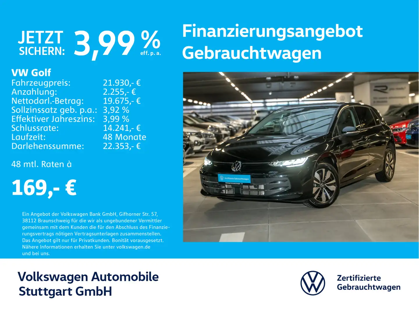Volkswagen Golf 8 Goal 1.5 TSI Navi AHK Kamera Schwarz - 1