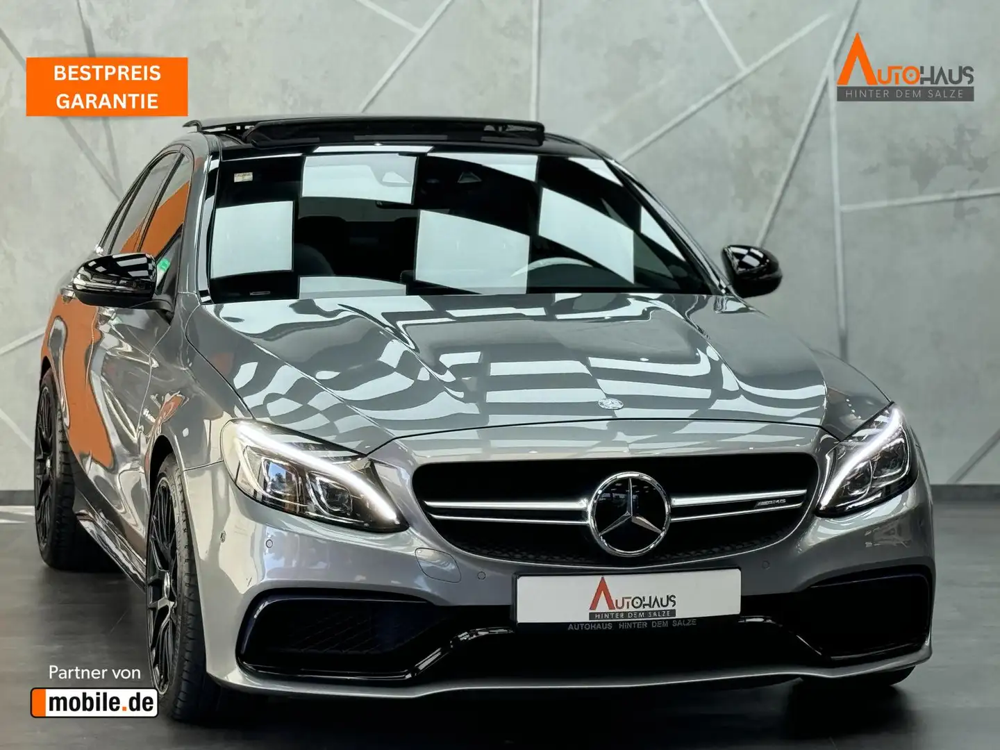 Mercedes-Benz C 63 AMG |PERFABGAS|NIGHTPAKET|KAM|PANO Srebrny - 1