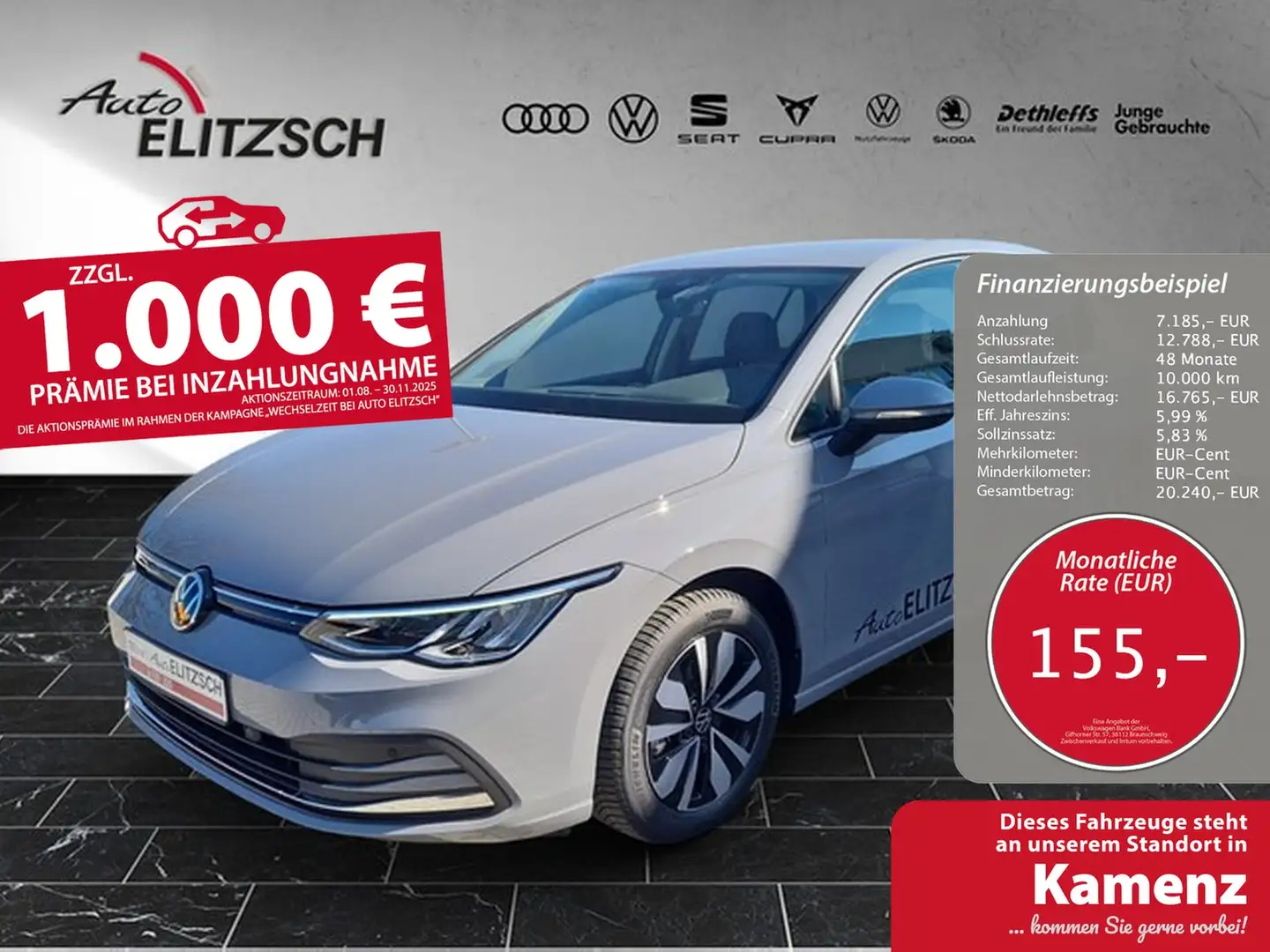 Volkswagen Golf VIII TSI Move Kamera SHZ Navi LED VC Grau - 1