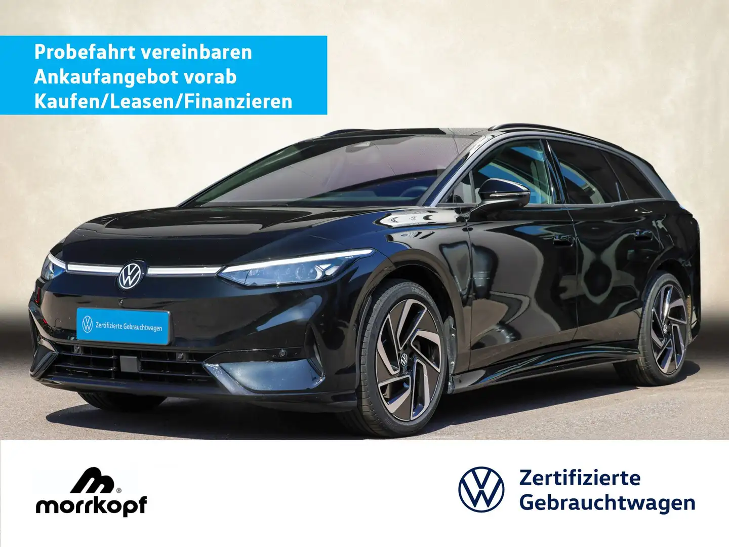 Volkswagen ID.7 Tourer +AHK+0,99ZINS+NEU 72.940+ Bluetooth Zwart - 1