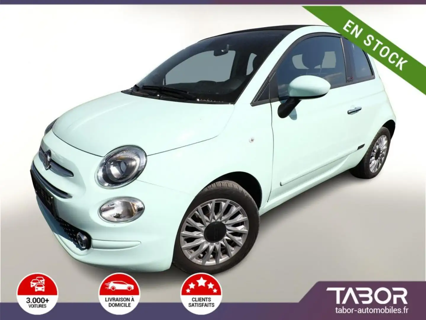 Fiat 500C 1.2 Dualogic Lounge TFT Radars 15p Gris - 1