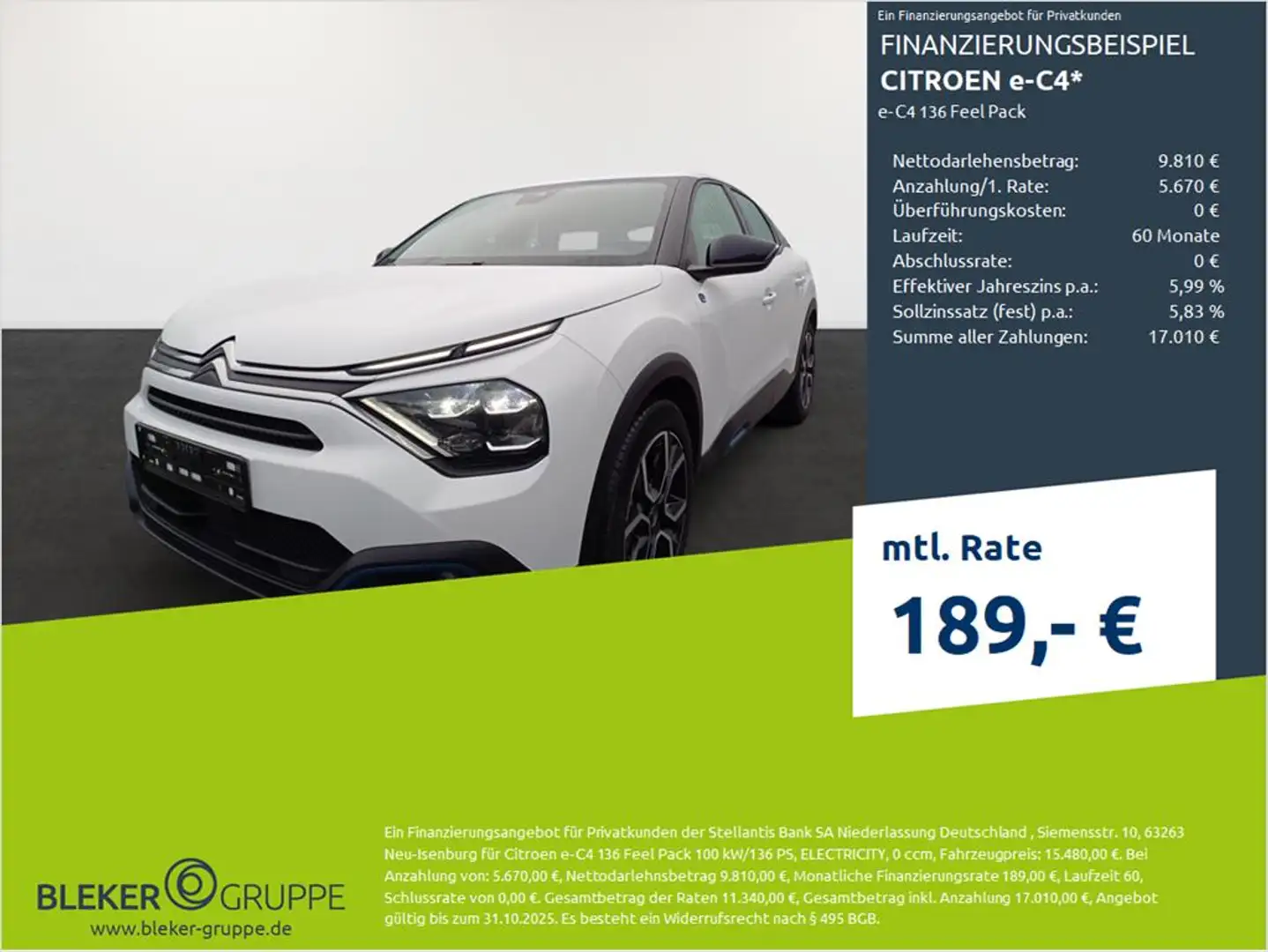 Citroen C4 e-C4 136 Feel Pack Blanc - 1