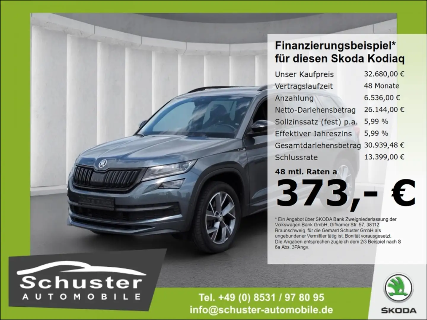 Skoda Kodiaq SPORTLINE 4x4 TDI*200PS AHK Leder CANTON Grau - 1