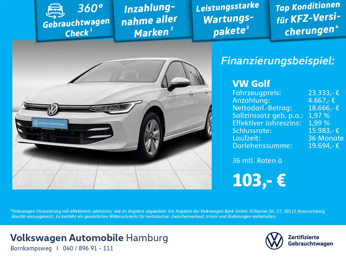 Volkswagen Golf VIII 1.5 TSI Life Navi LED Head-up ACC Blanc - 1