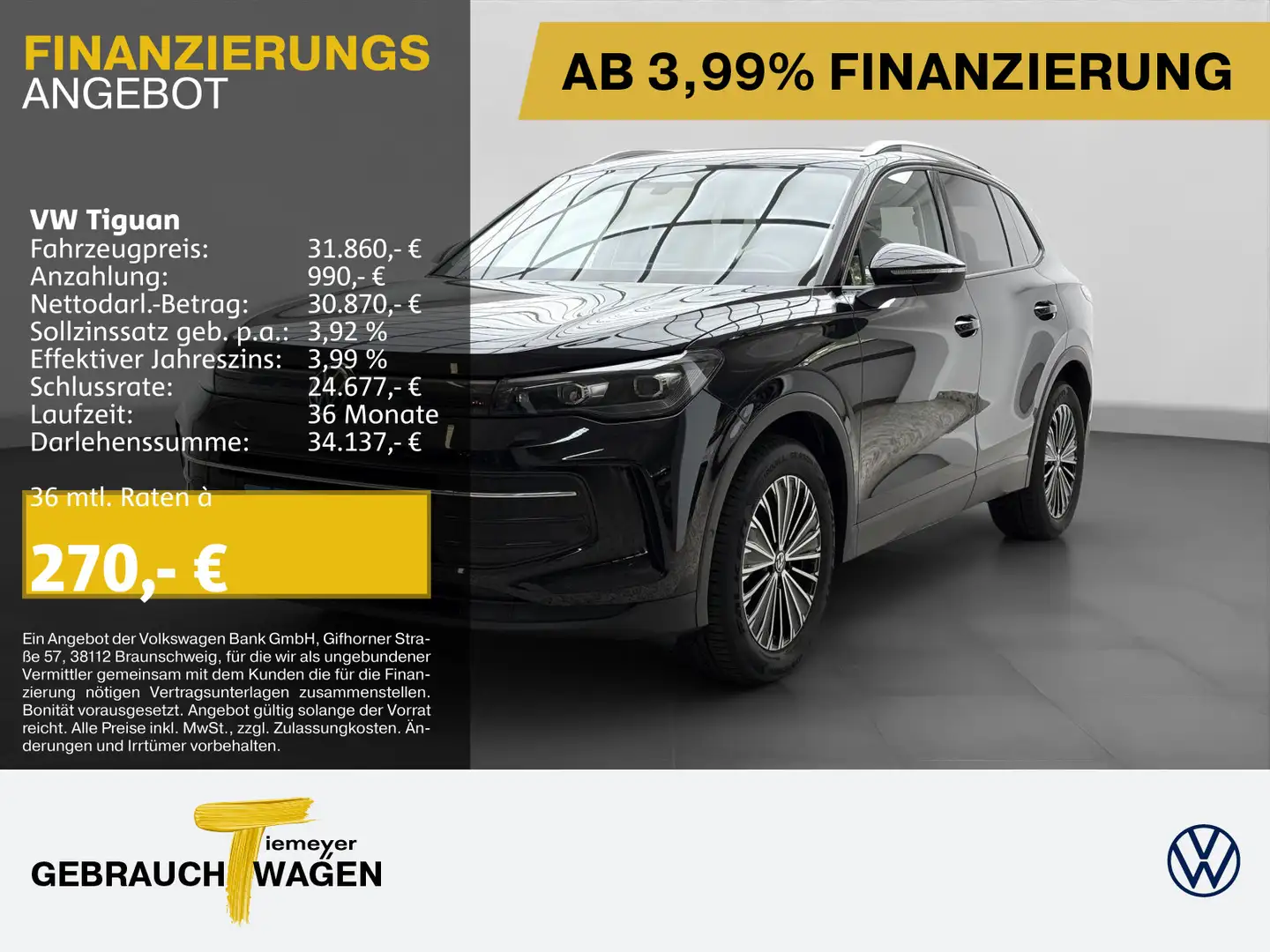 Volkswagen Tiguan 1.5 eTSI DSG LIFE LED+ AHK ACC KAMERA Noir - 1