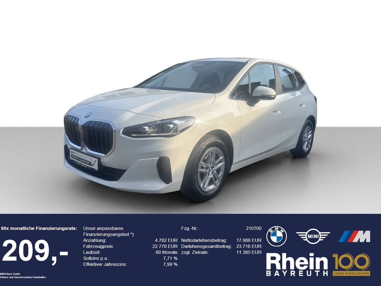 BMW 218 2023 — i Active Tourer Navi AdapLED AHK GSD Apple Navi Ad