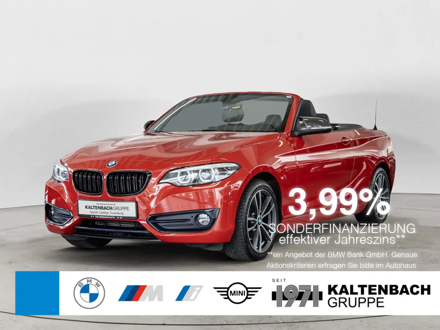 BMW 218 i Cabrio Sport Line FACEL. LED NAVI LEDER Rood - 1
