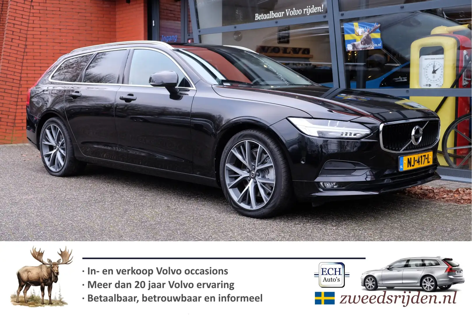 Volvo V90 2.0 T5 255pk Automaat, Leer, Elektr. stoel+memory, Noir - 1