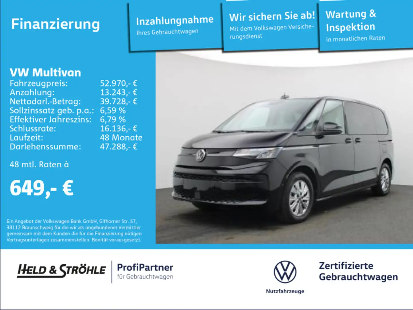 Volkswagen T7 Multivan T7 Multivan 2.0 TDI DSG AHK LED NAV 7S-VIS-A-VIS Schwarz - 1