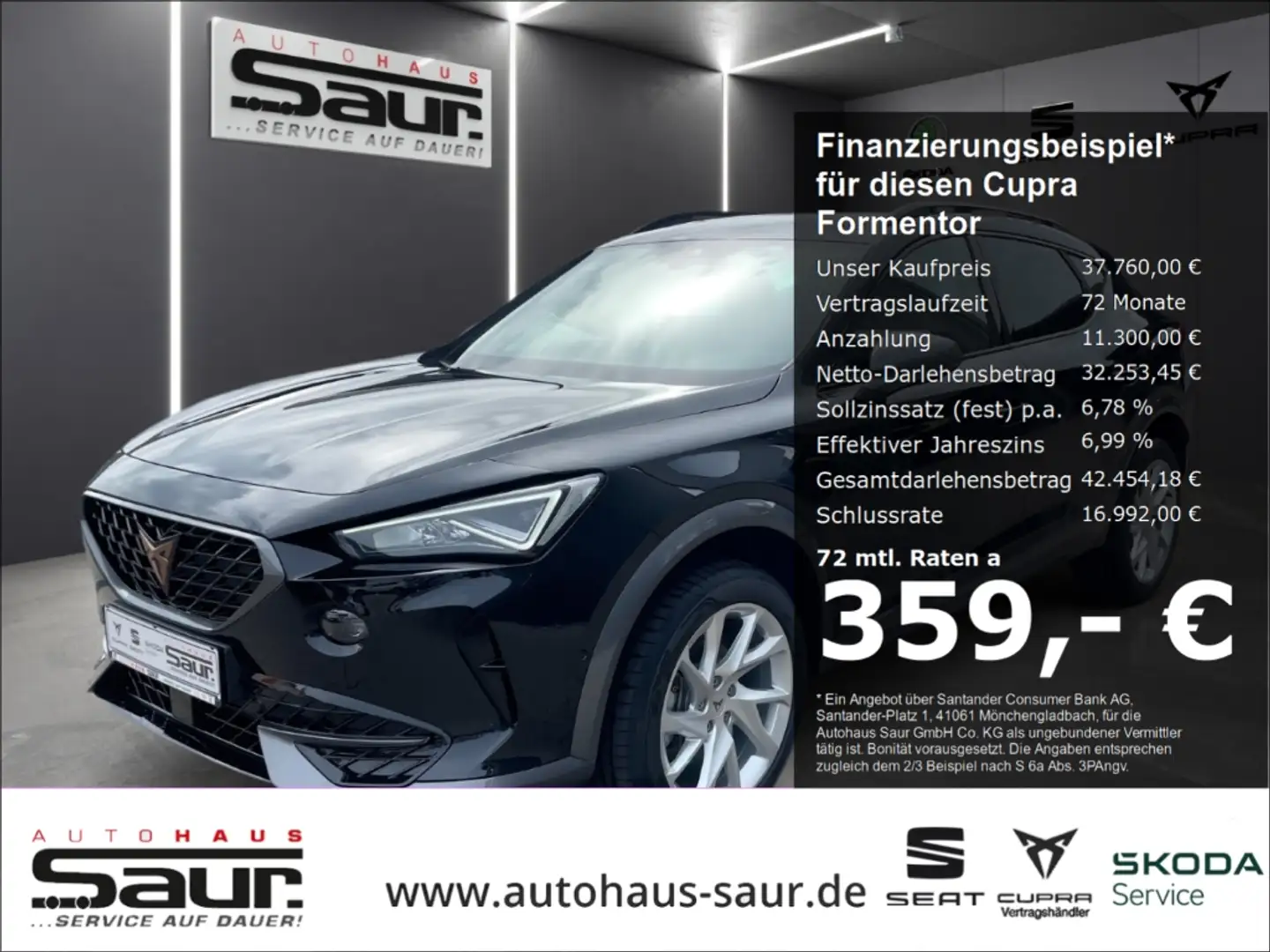 CUPRA Formentor 2.0 TDI 4Drive DSG NAVI RÜCKFAHRKAMERA SHZ FULL LI Schwarz - 1