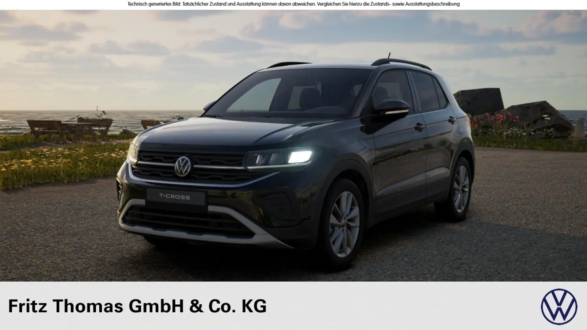 Volkswagen T-Cross 1.0 TSI DSG Goal LED Navi AHK SHZ Klima Klima Schwarz - 1