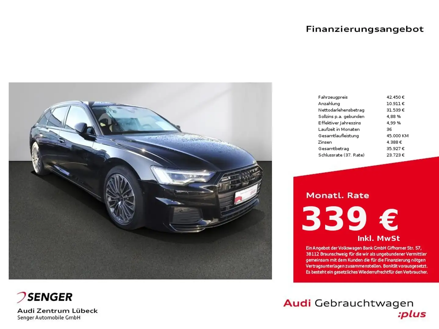 Audi A6 Avant 55 TFSI e quattro Sport Navi Matrix ACC Schwarz - 1
