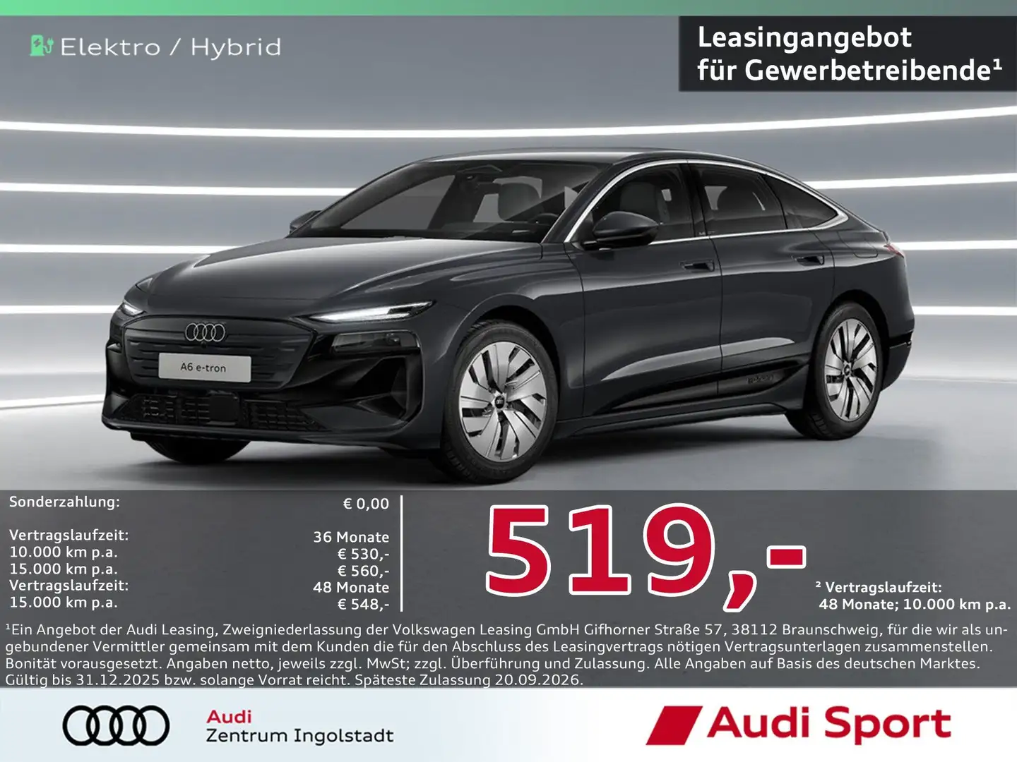 Audi A6 e-tron Sportback e-tron performance LED,SHZ 75. Grau - 1