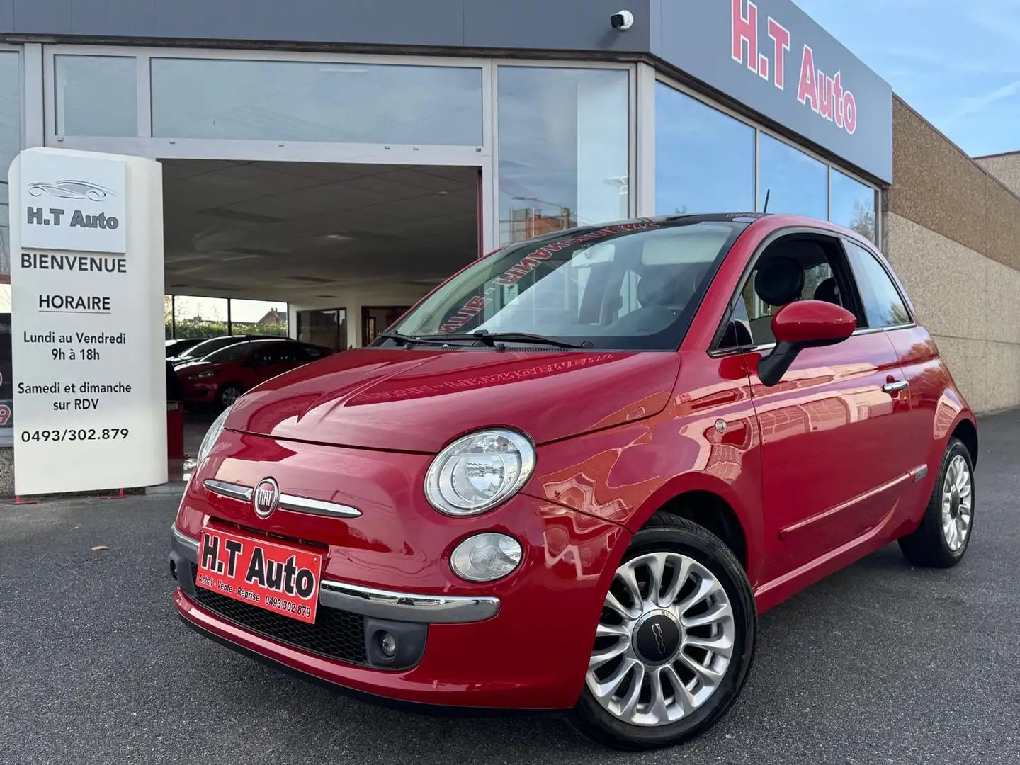 Fiat 500 1.2i/Etat neuf/Toit pano/Garantie 1 an/Euro6b Rojo - 1