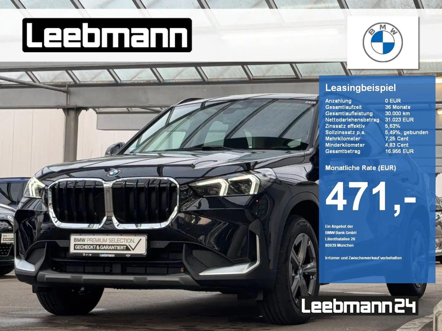 BMW X1 sDrive18i PremiumPaket/Anhängerkupplung Schwarz - 1