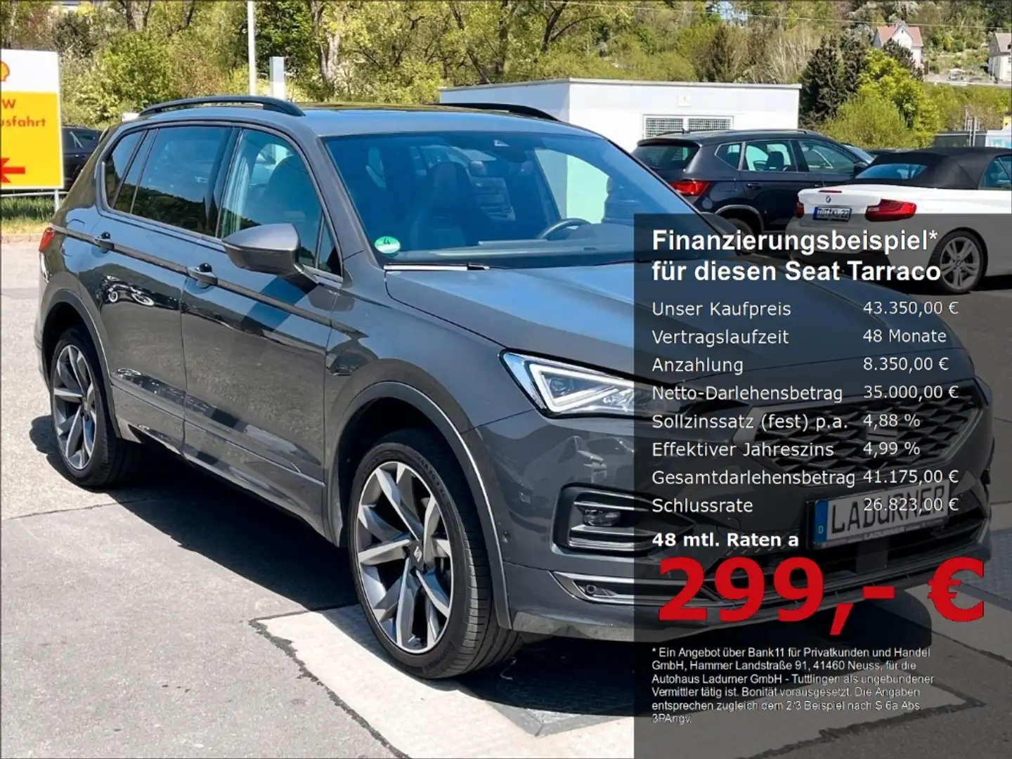 SEAT Tarraco FR 2.0TDI DSG STDHZG 7-Sitzer AHK 20ZOLL 7 Sitzer Grijs - 1