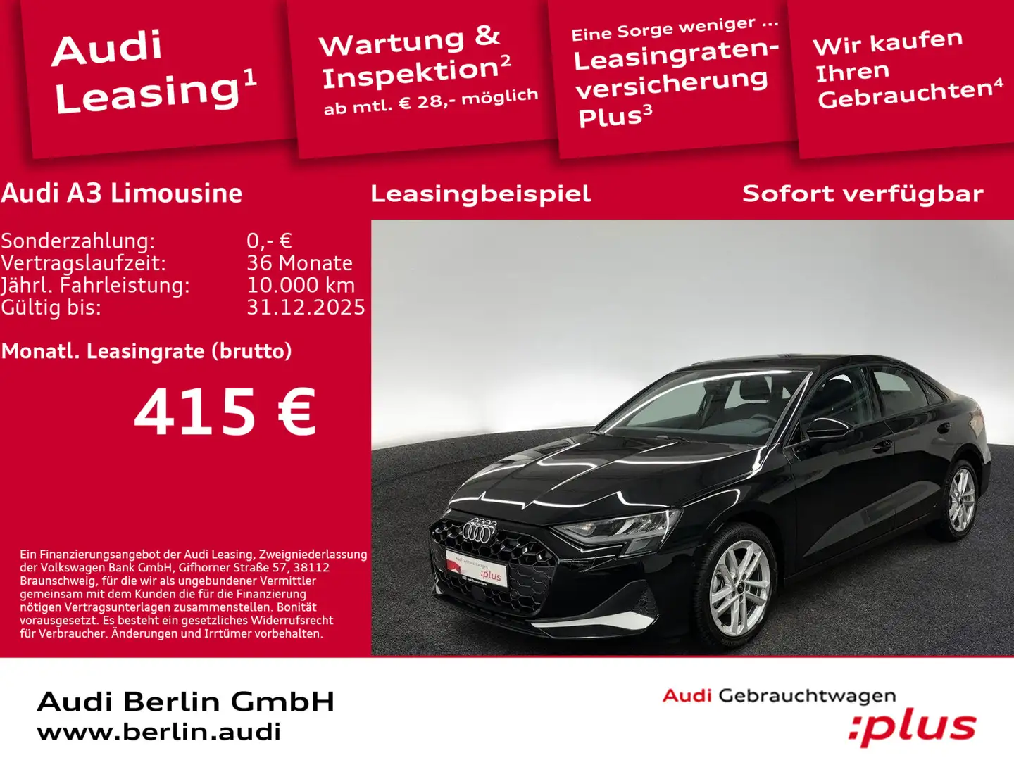 Audi A3 advanced 35 TFSI S tr. AHK RFK NAVI Schwarz - 1