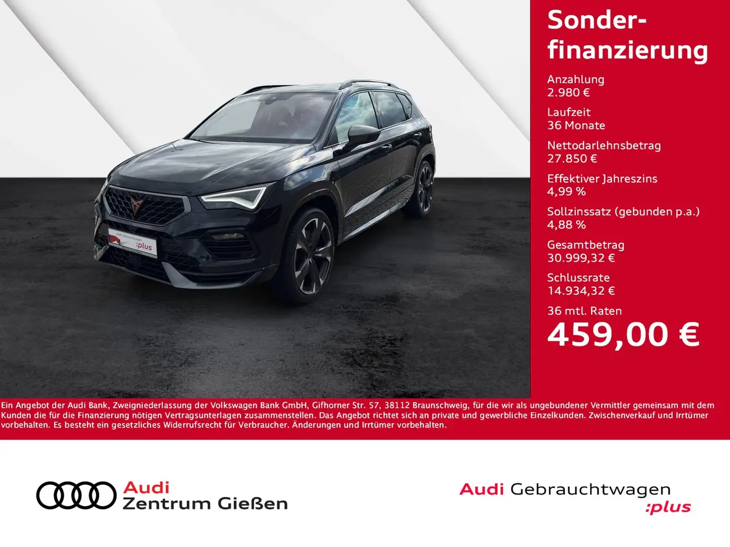 CUPRA Ateca 2.0 TSI 4Drive DSG PANO ACC BEATS NAVI LED Černá - 1