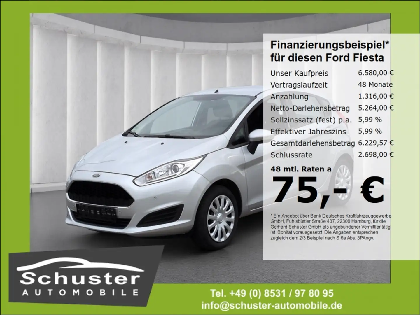 Ford Fiesta Trend 1.0*PDCv+h SHZ Bluetoo USB Klima Silber - 1