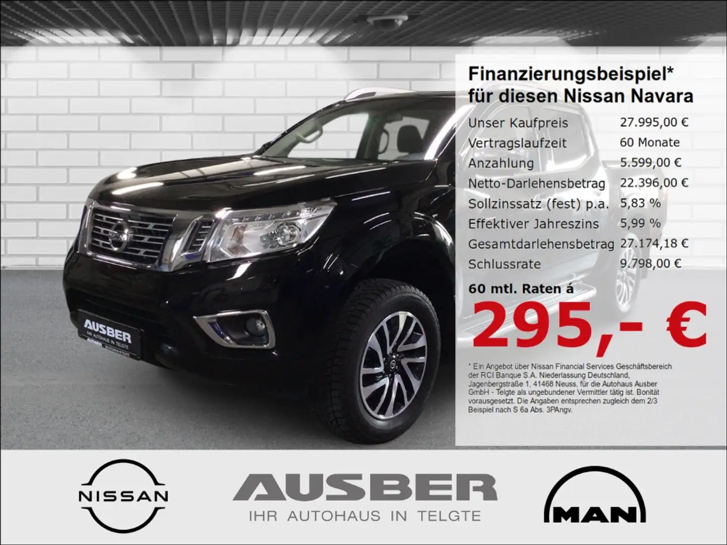 Nissan Navara N-Connecta DoubleCab 6MT AHK 3,5to LaderaumKlappde Negro - 1