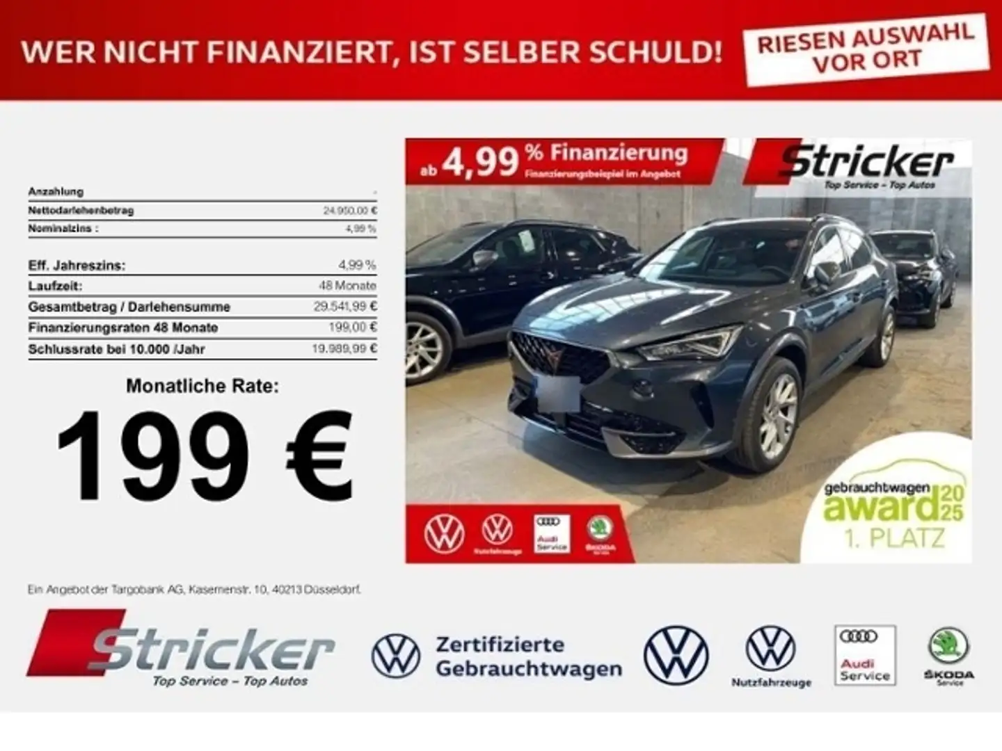 CUPRA Formentor 1.5 TSI DSG 199,-ohne Anzahlung Navi ACC Kamera Silber - 1