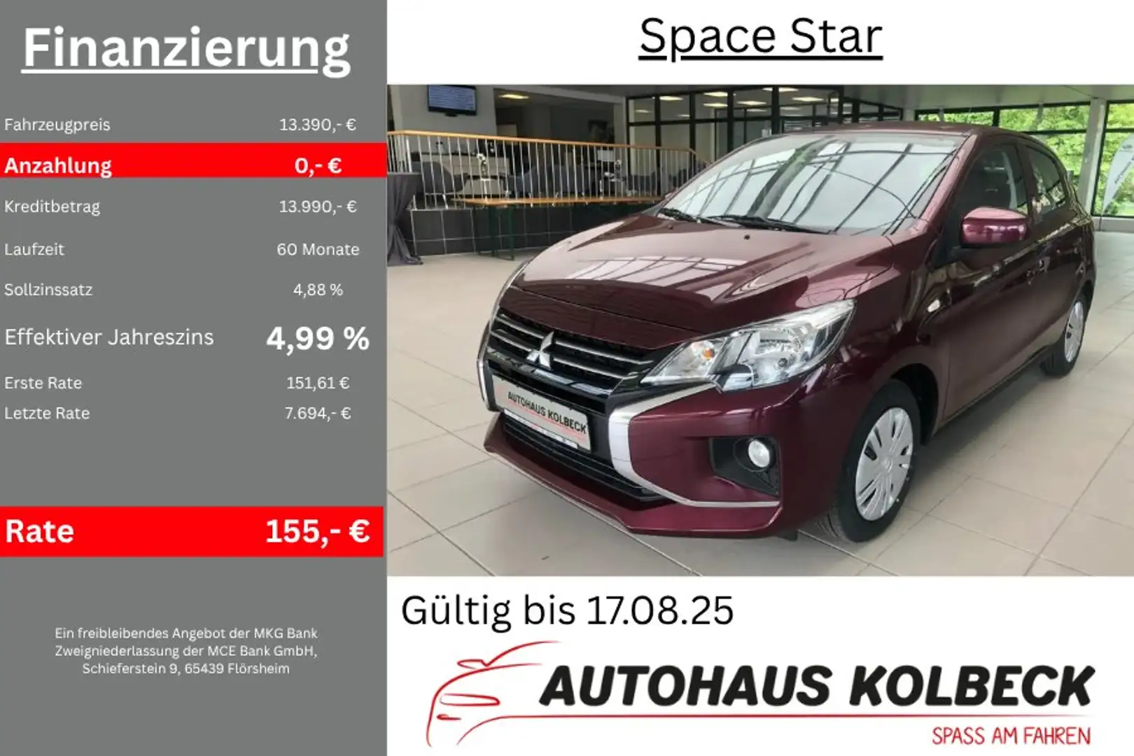 Mitsubishi Space Star Plus 1,2 Červená - 1