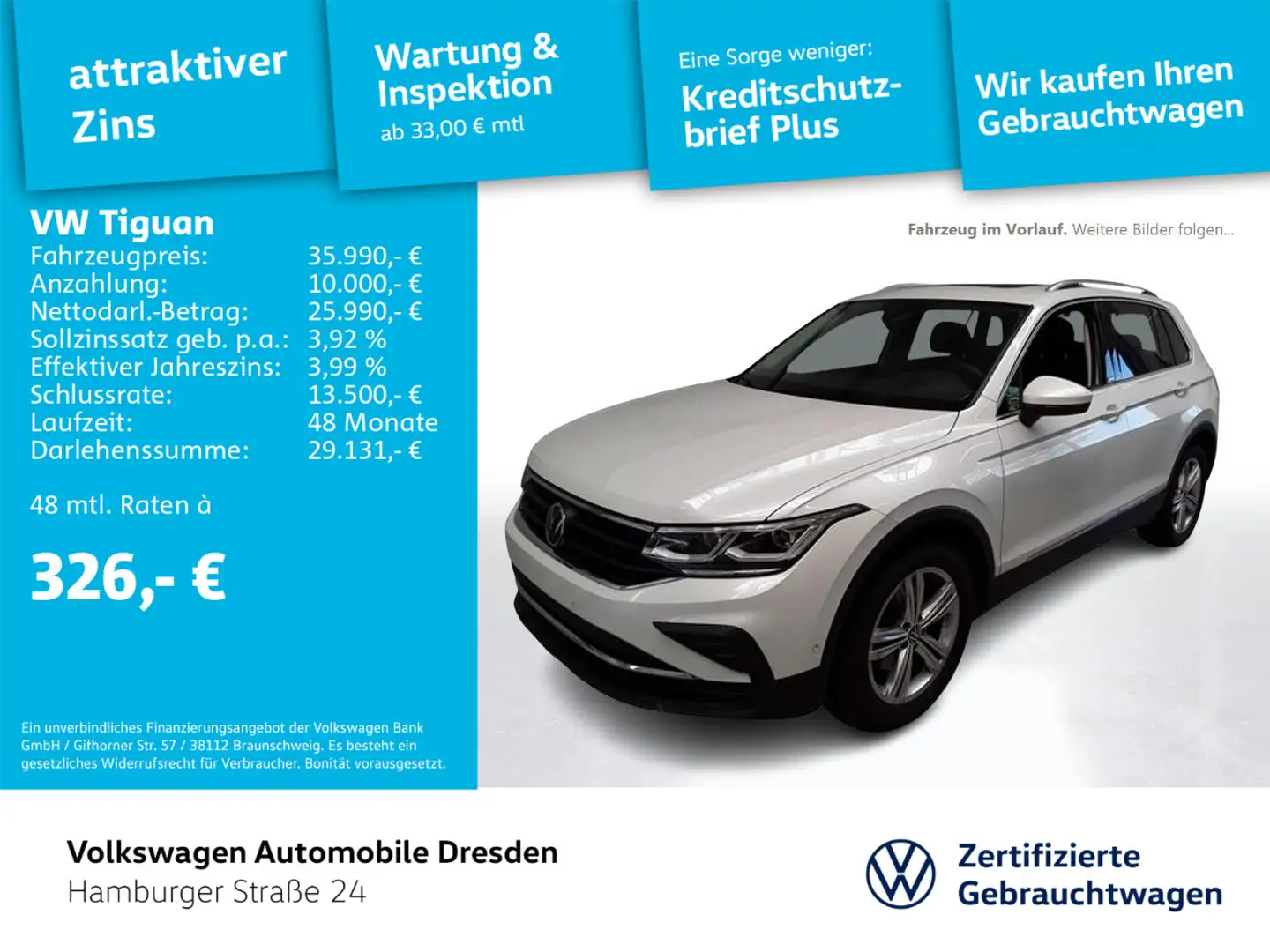 Volkswagen Tiguan MOVE 1.5 TSI DSG IQ AHK KAMERA HUD TRAVEL Wit - 1