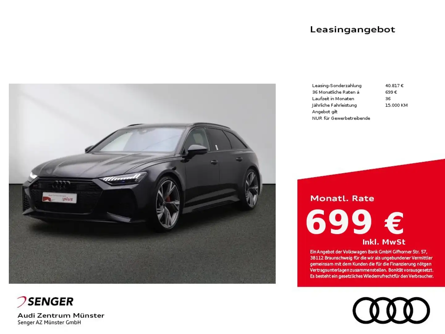 Audi RS6 Avant RS-Dynamikpaket plus Panorama Matrix Schwarz - 1