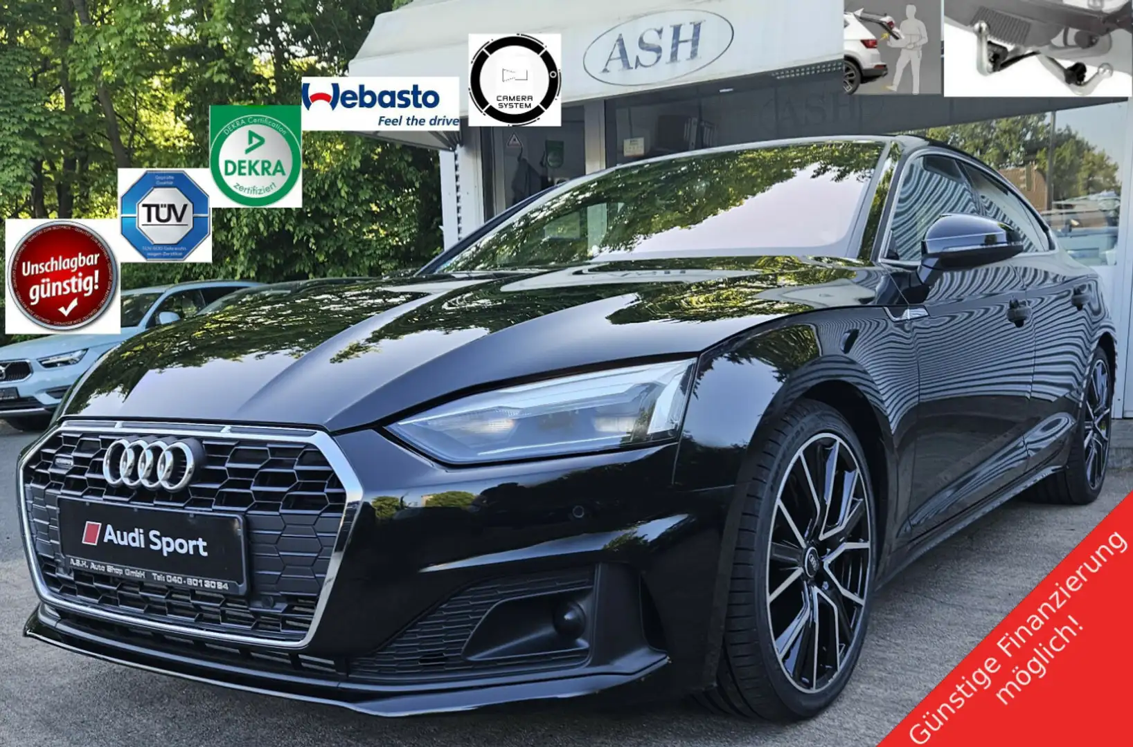Audi A5 Sportback LED,Vollled.4xSHZ,Mem.Std.Hzg.AHK Schwarz - 1
