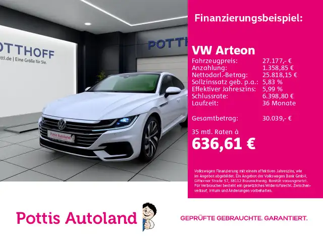 Volkswagen Arteon 2.0 TDI DSG R LINE STDHZG PANO HuD NAVI