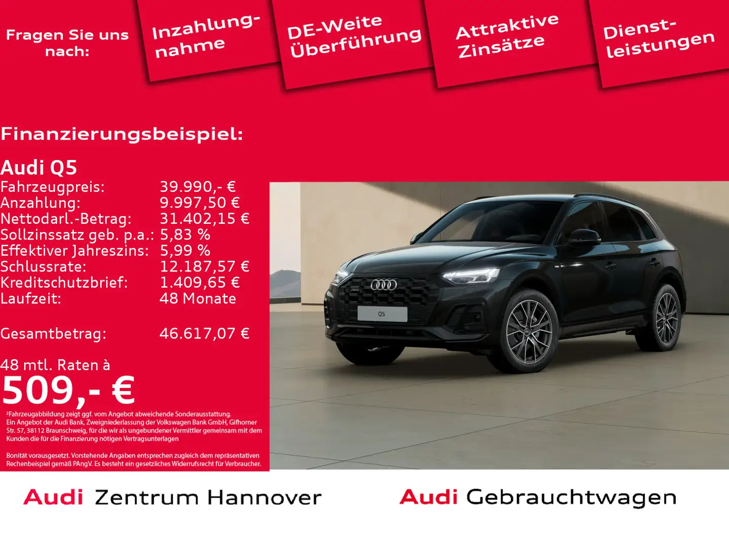 Audi Q5 S line 40 TDI quattro Matrix Kamera AHK virtu Noir - 1