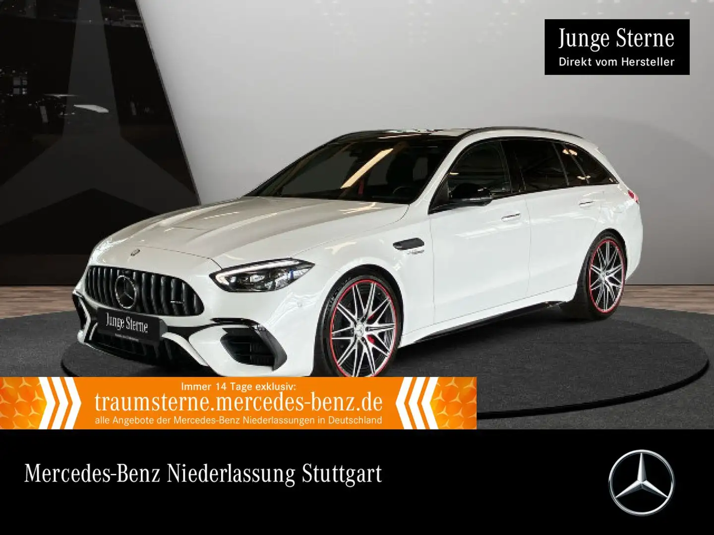 Mercedes-Benz C 63 AMG C 63 S E T-Modell NIGHT+DRIVERS+PANO+360+BURMESTER Blanc - 1