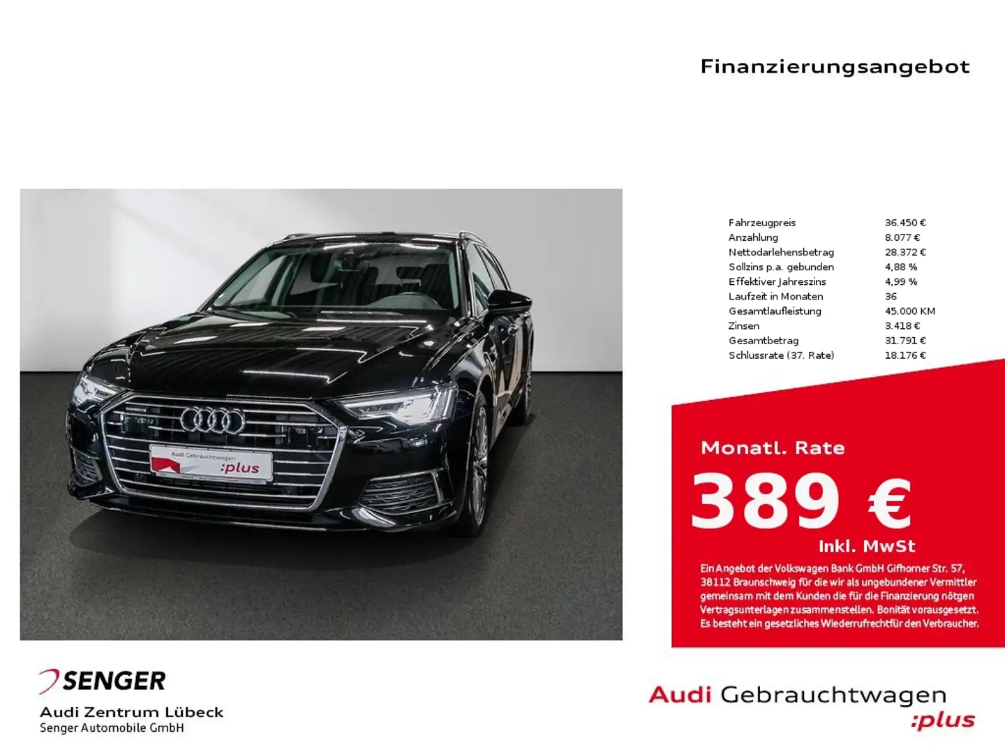Audi A6 Avant 50 TFSIe quattro design Navi Matrix AHK Schwarz - 1