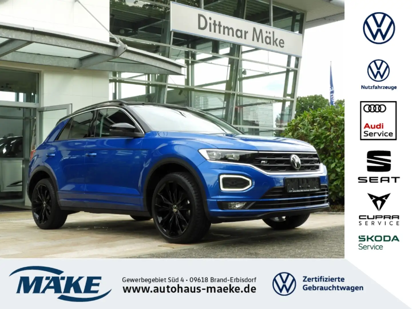 Volkswagen T-Roc R-Line 2.0 TDI 4motion DSG AHZV PDC NAV RFK LED Blau - 1