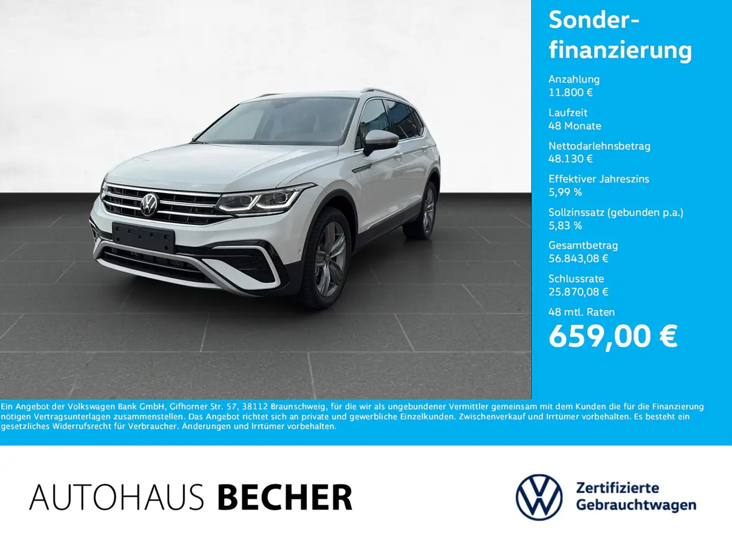Volkswagen Tiguan Allspace Elegance 2.0 TDI 4MOTION DSG /AHK Weiß - 1