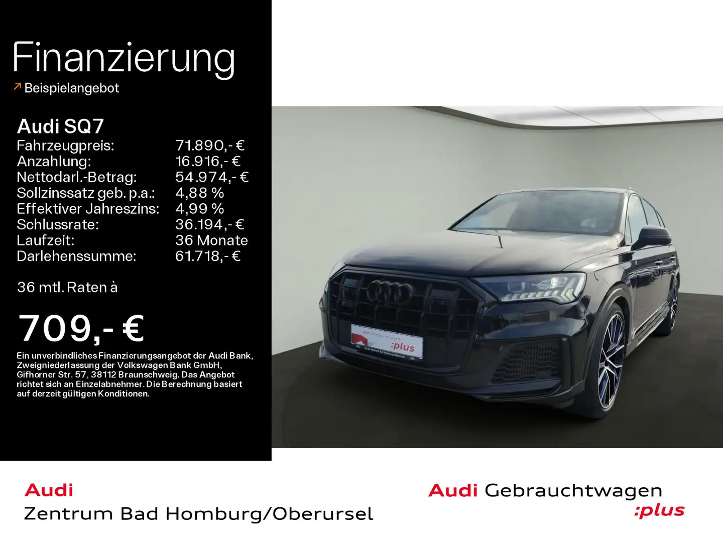 Audi SQ7 4.0 TFSI quattro*Navi*Matrix*Alu*AHK*HUD*B&O Schwarz - 1