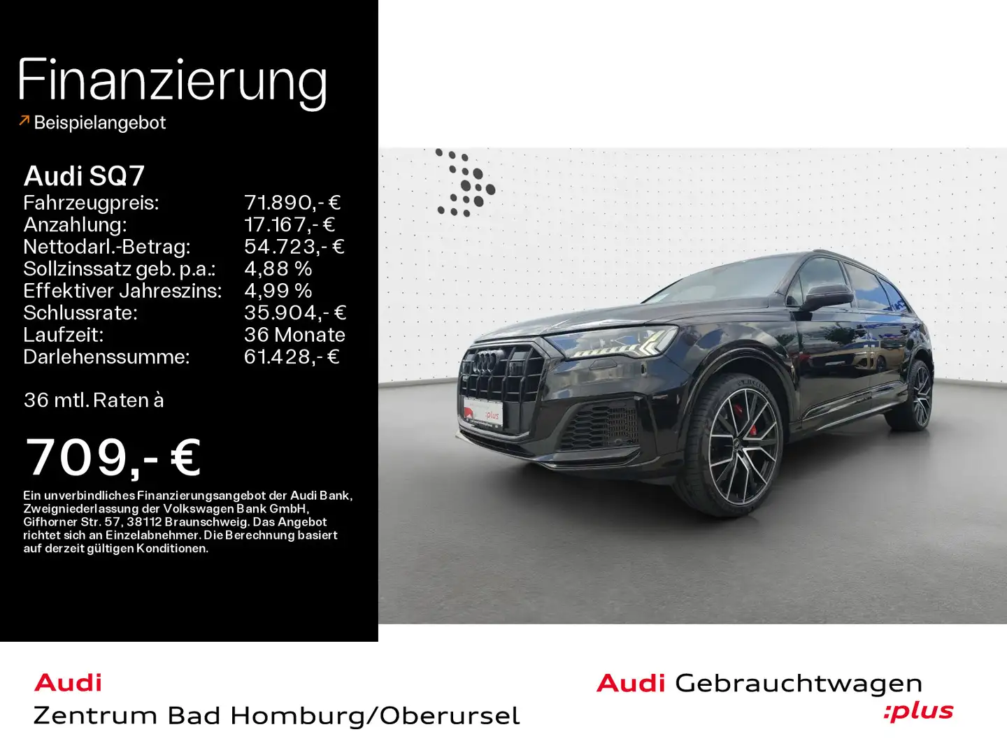 Audi SQ7 4.0 TFSI quattro*Navi*Matrix*Alu*AHK*HUD*B&O Negru - 1