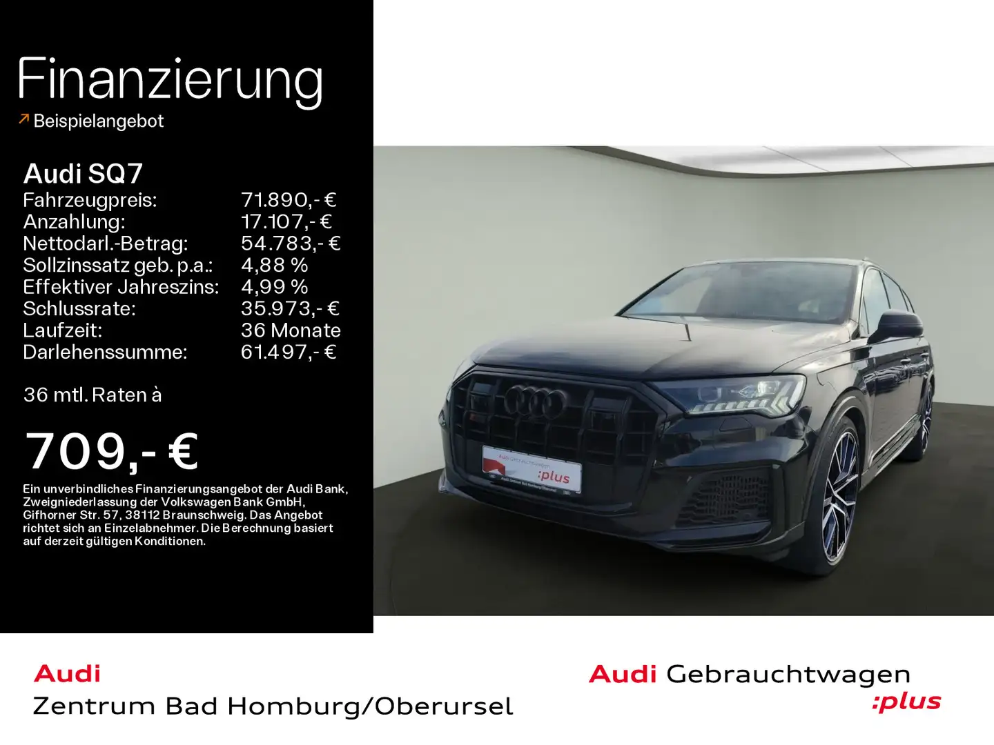 Audi SQ7 4.0 TFSI quattro*Navi*Matrix*Alu*AHK*HUD*B&O Noir - 1