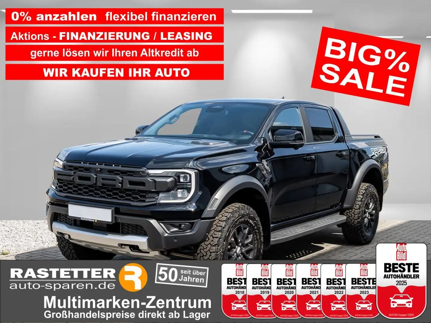 Ford Ranger Raptor DK 3.0 5Jahre+Rollo+AHK+Leder+B&O+Matrix+Na Schwarz - 1