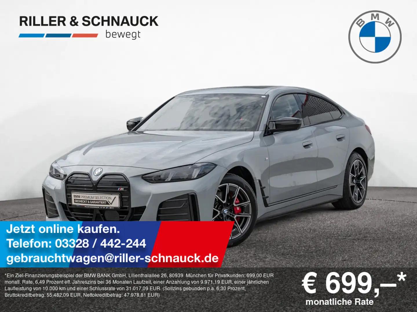 BMW i4 M50 Gran Coupe xDrive AHK+GLASDACH+CARBON Grau - 1