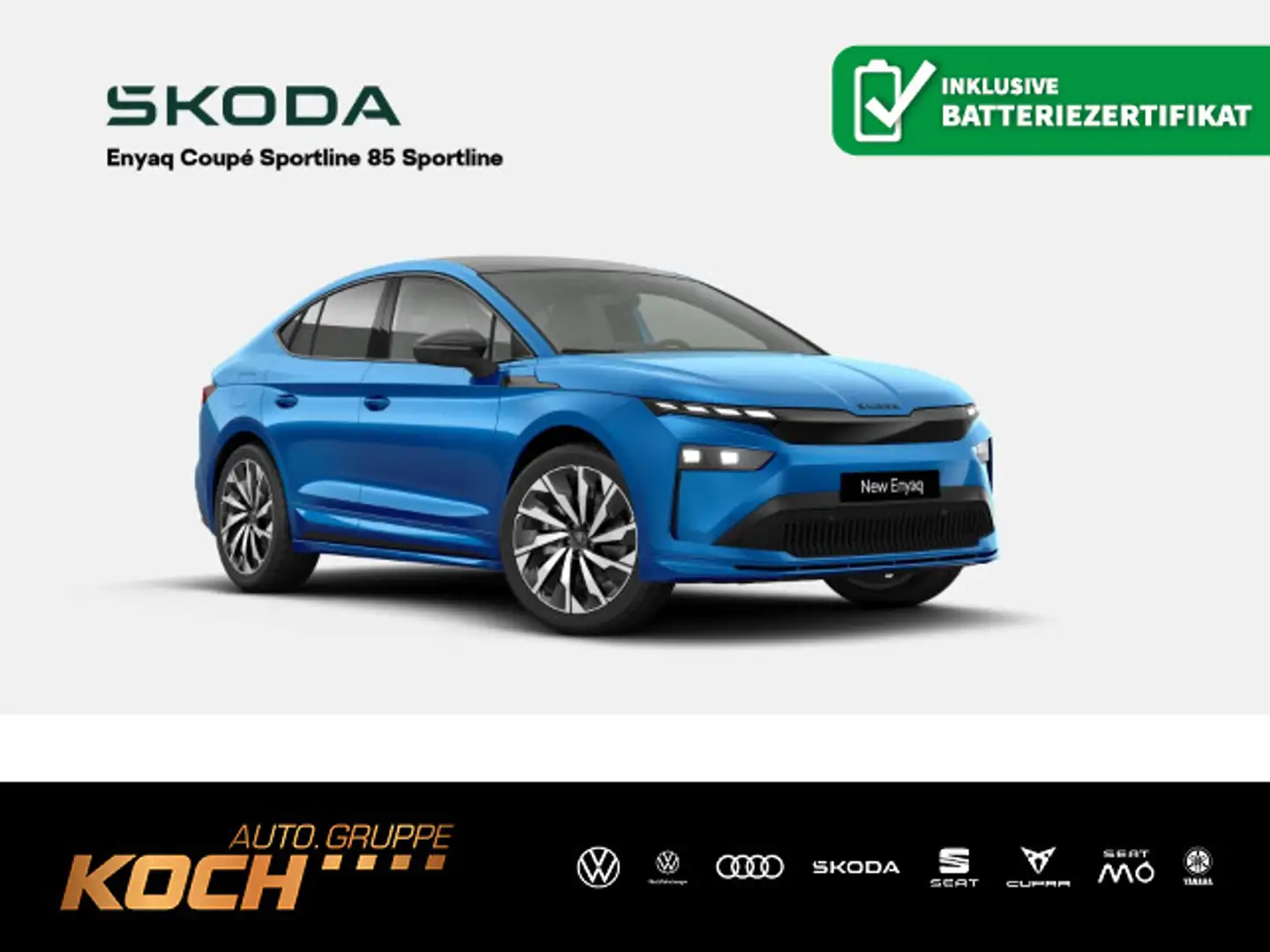 Skoda Enyaq Coupé 85*Sportline*NAVI*AHK*ACC*WÄRMEPUMPE Blau - 1