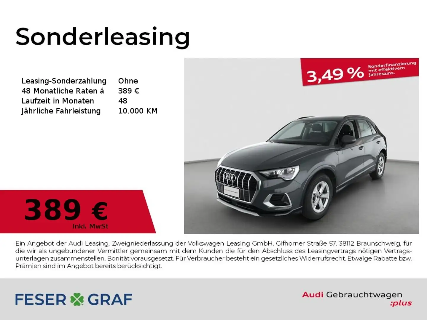 Audi Q3 advanced 35 TFSI S tronic Navi AHK ACC SHZ PDC Grau - 1