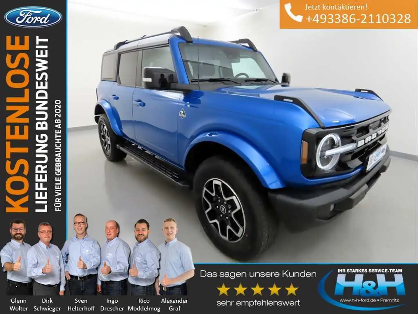 Ford Bronco 2.7 V6 4x4 Aut. Outer Banks ACC+LED Blauw - 1