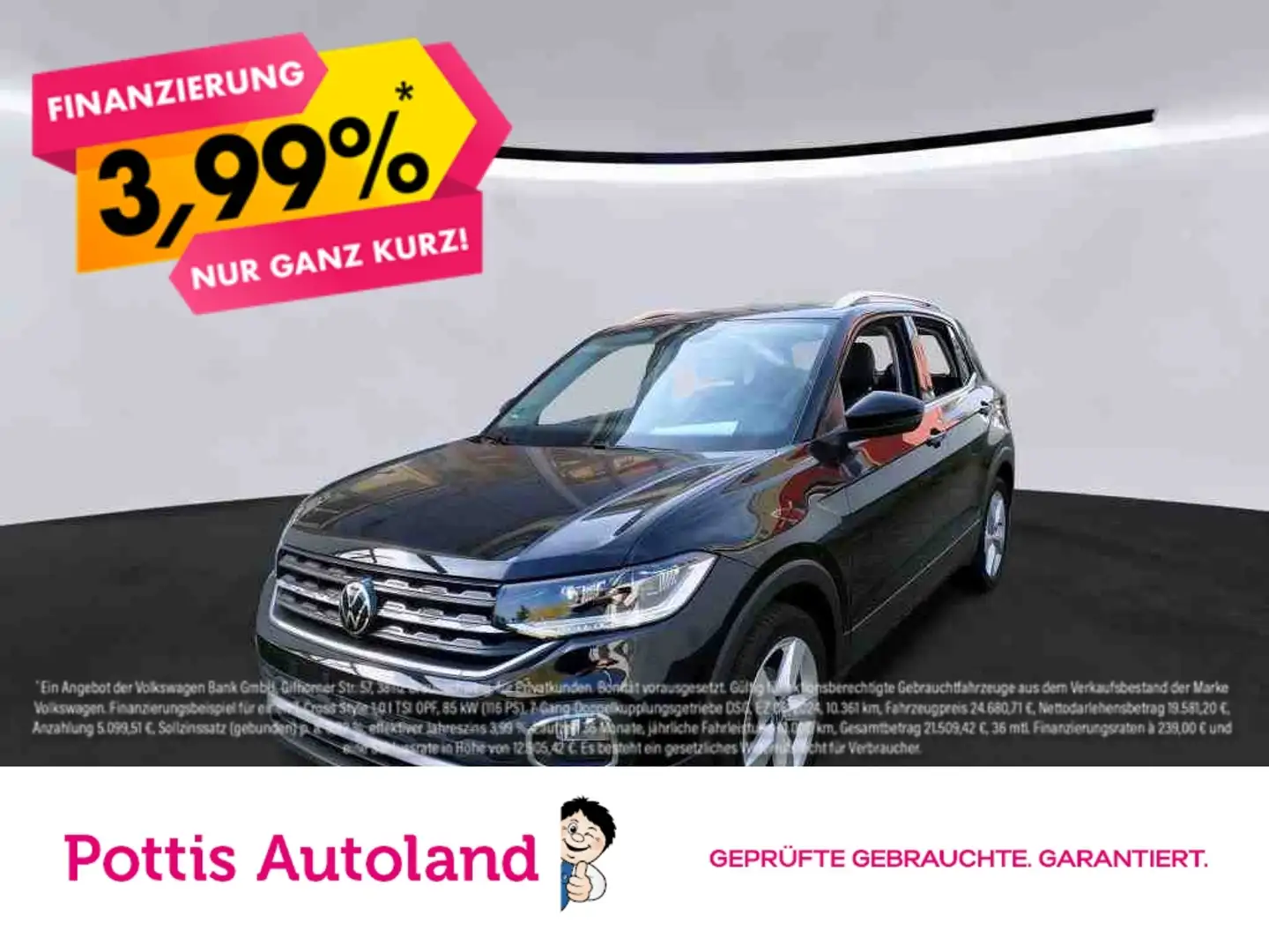 Volkswagen T-Cross 1.0 TSI DSG STYLE NAVI PDC LED SITZHZG Schwarz - 1