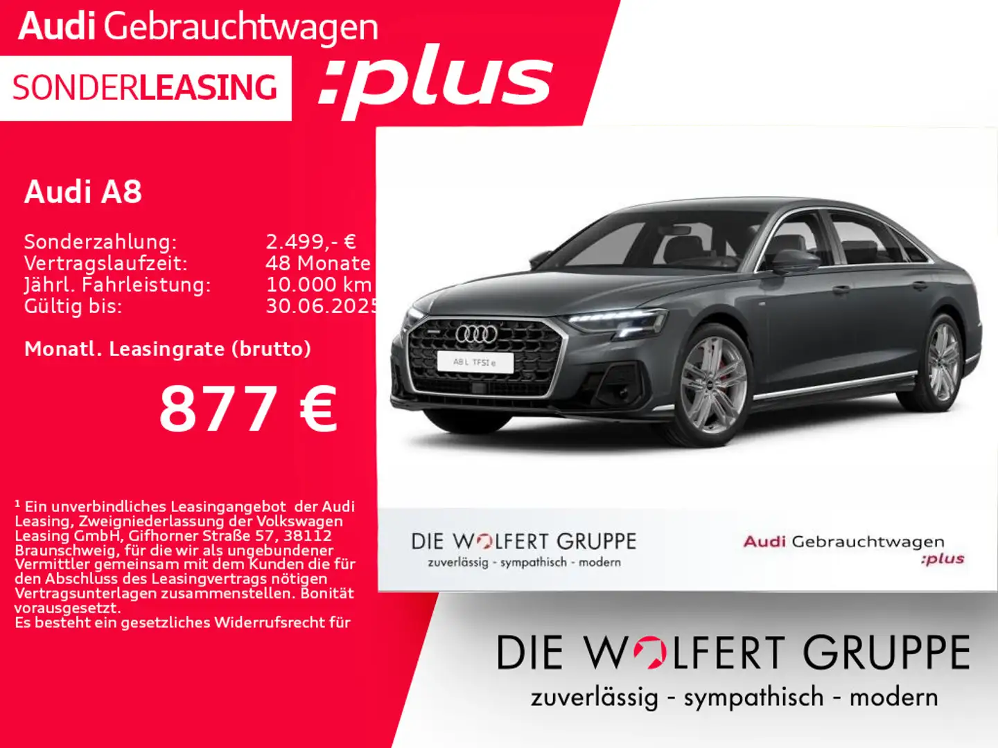 Audi A8 lang 60 TFSI e quattro **0,5%**B&O ADVANCED Grau - 1