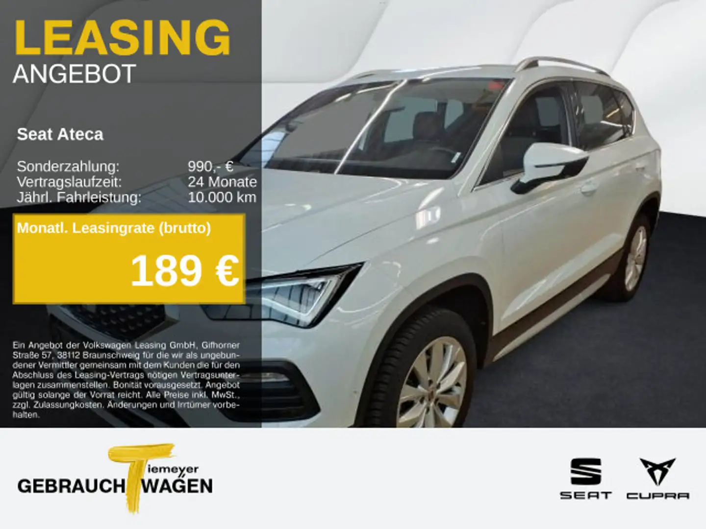 SEAT Ateca 1.5 TSI DSG XPERIENCE SIDE-ASSIST PARKLENK Weiß - 1