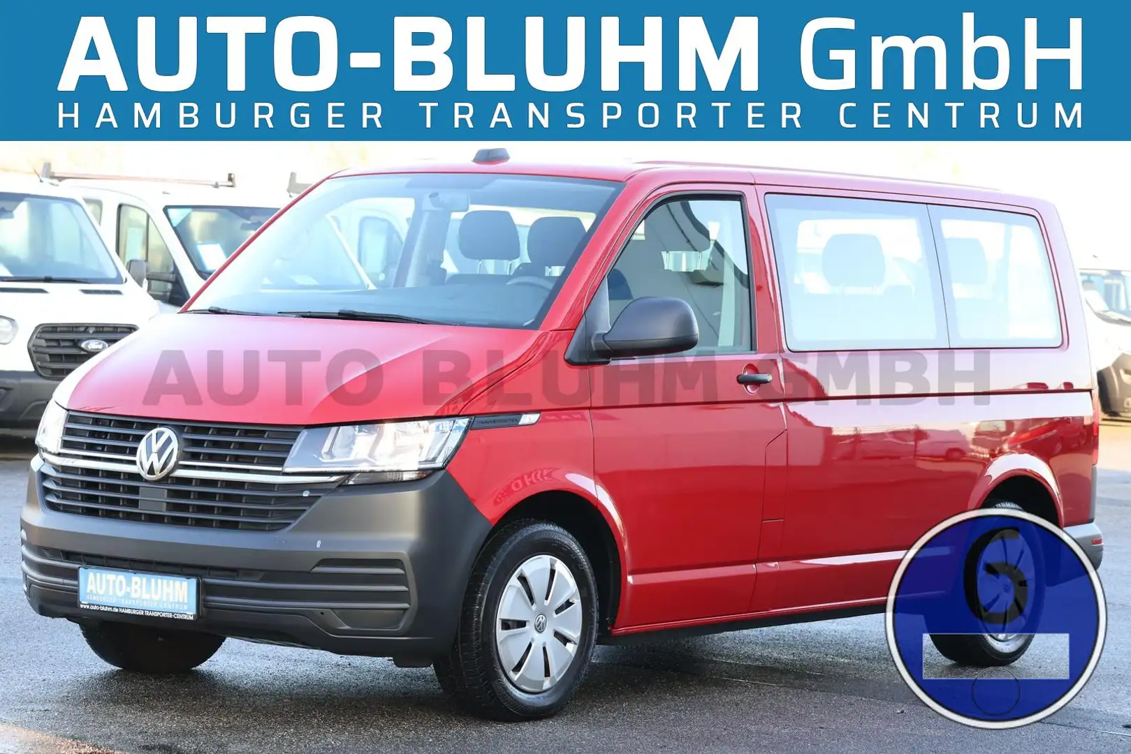 Volkswagen T6 Kombi T6.1 TDI-SCR Kombi L1 Klima 9-Sitze PDC Zuheizer Rot - 1
