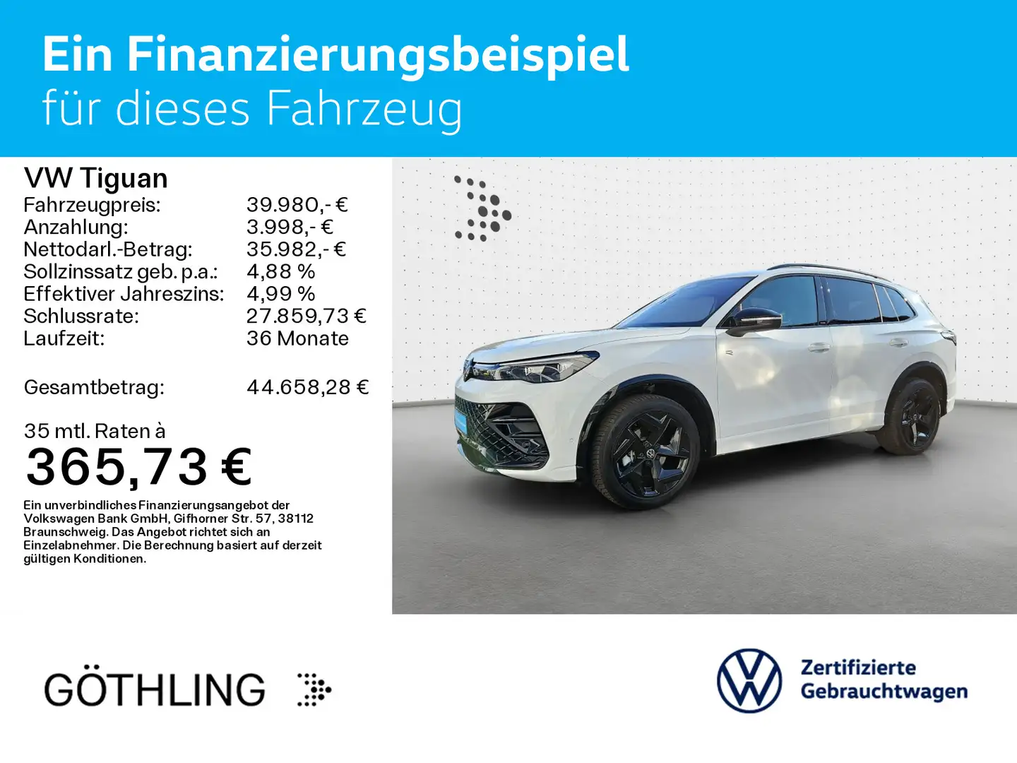 Volkswagen Tiguan R-Line 1.5 eTSI  DSG *Navi*LED*StandH*Kam Blanc - 2